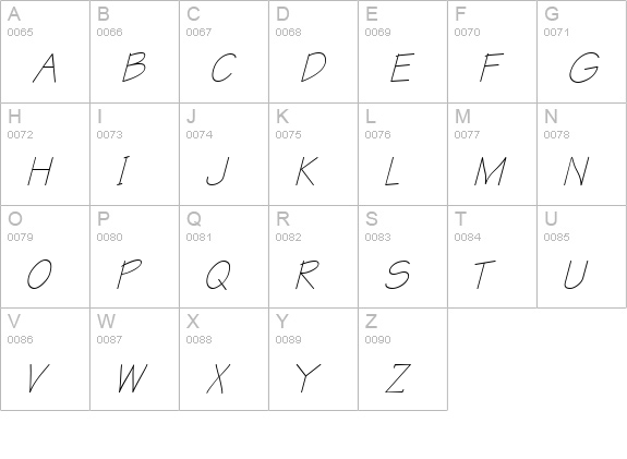 QTTechtone Italic uppercase A-Z preview