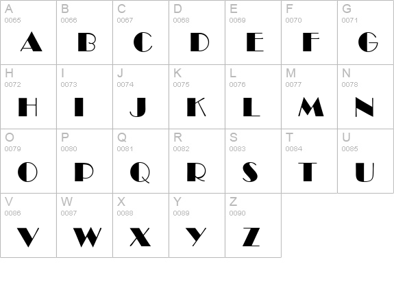 QTTheatre Regular uppercase A-Z preview