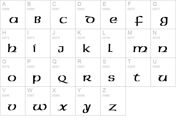 QTUSA-Uncial Regular uppercase A-Z preview