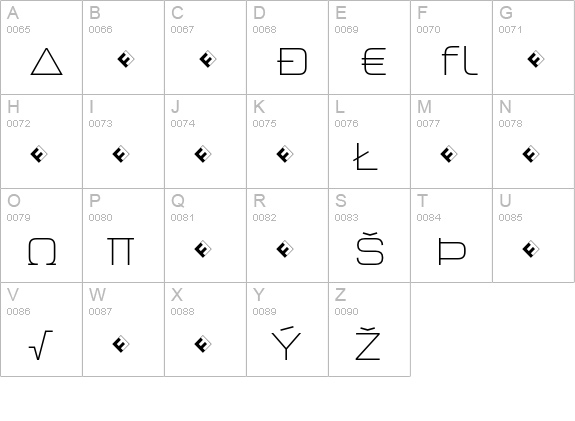 QTypeSquare-ExtraLightExp uppercase A-Z preview