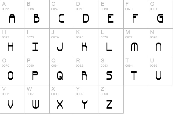 Quacksalver BRK uppercase A-Z preview