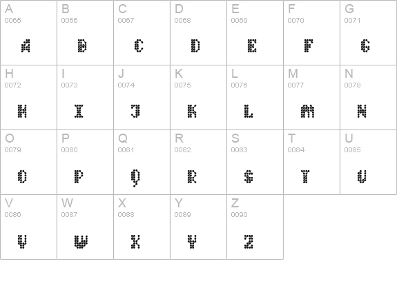 QuadChannelThree uppercase A-Z preview