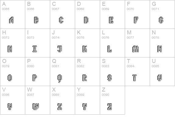 QuadEq uppercase A-Z preview