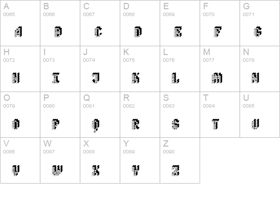 QuadPolyphony uppercase A-Z preview