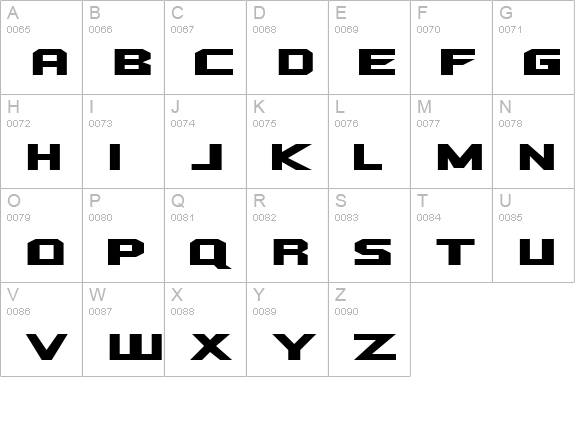 Quadrang uppercase A-Z preview