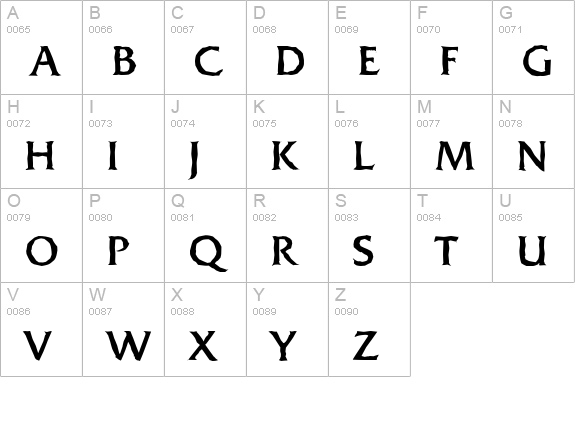 QuadratAntique-Regular uppercase A-Z preview