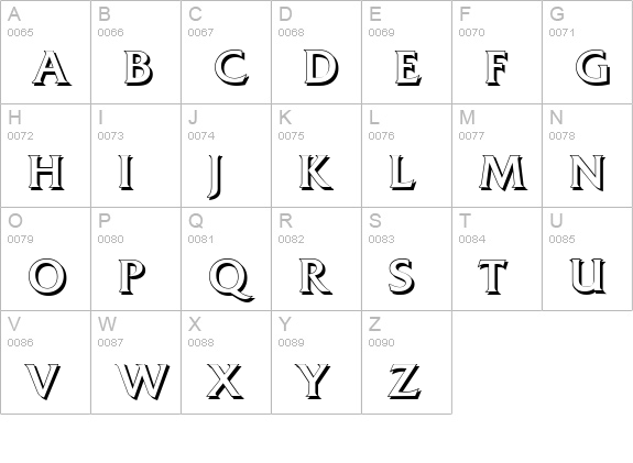 QuadratShadow-Regular uppercase A-Z preview