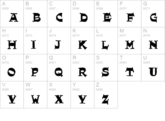 Quaint MF uppercase A-Z preview