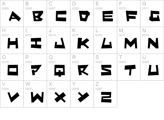 Quake & Shake uppercase A-Z preview