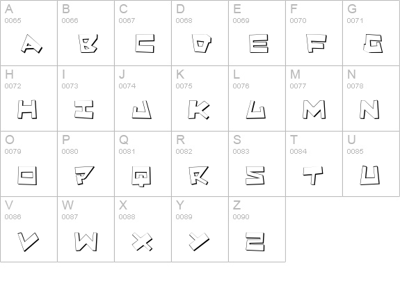 Quake & Shake 3D uppercase A-Z preview