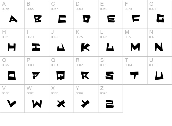 Quake & Shake Max uppercase A-Z preview