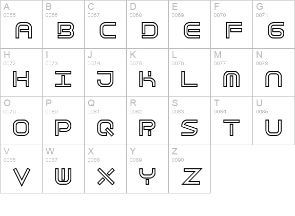 Quantum Flat Hollow BRK uppercase A-Z preview