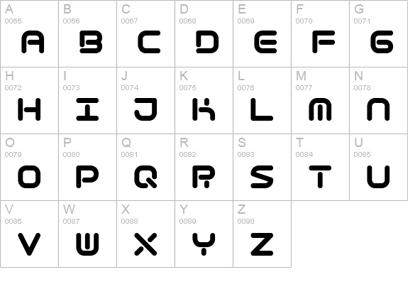 Quantum Round BRK uppercase A-Z preview