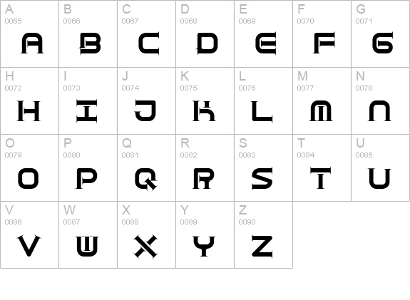 Quantum Taper (BRK) uppercase A-Z preview