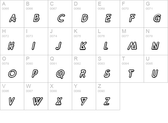 QuarkNeon Italic uppercase A-Z preview