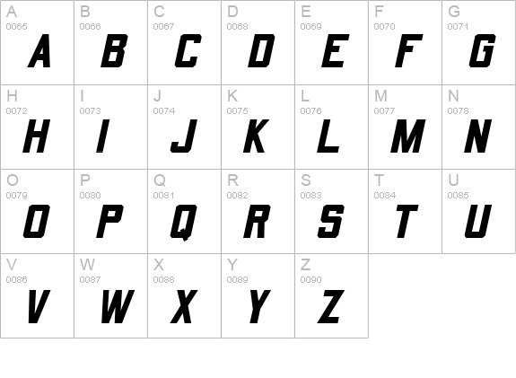 Quarterback Oblique uppercase A-Z preview