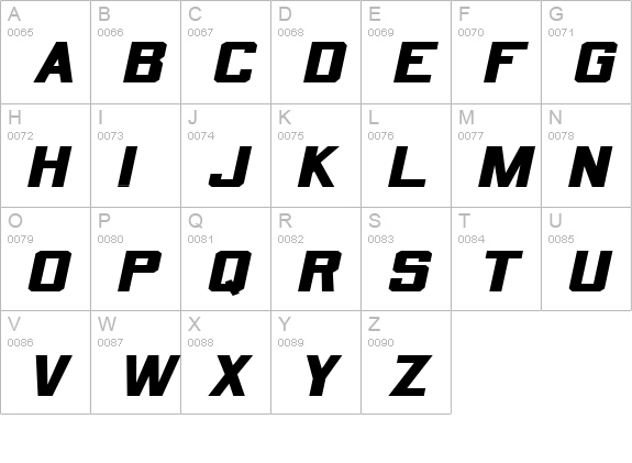QuarterbackExtended Oblique uppercase A-Z preview