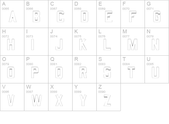 QuarterbackOutline uppercase A-Z preview
