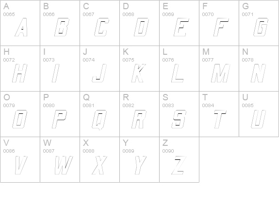 QuarterbackOutline Oblique uppercase A-Z preview
