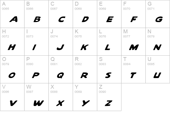 Quartermain Italic uppercase A-Z preview