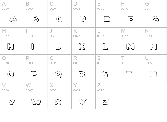 Quartermain Outline uppercase A-Z preview
