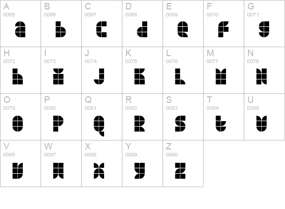 Quarterround Tile uppercase A-Z preview