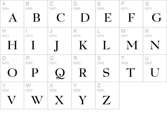 QuartierDemiBold uppercase A-Z preview