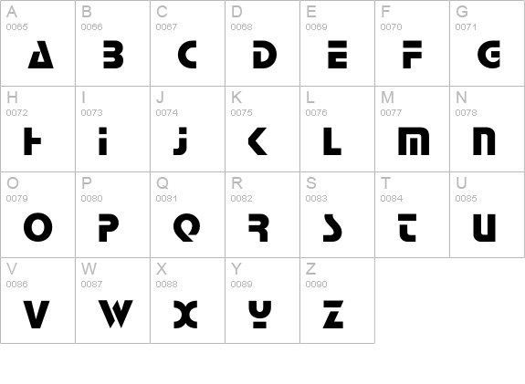Quasar uppercase A-Z preview