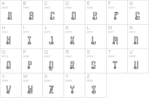 Quasidipitous Hollow uppercase A-Z preview