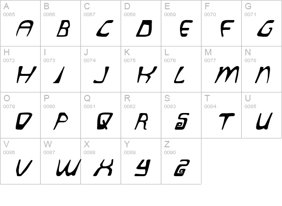 Quatl Italic uppercase A-Z preview