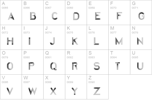 Quatroline uppercase A-Z preview