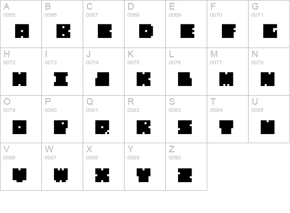 QUBE uppercase A-Z preview