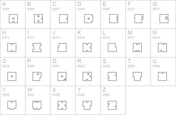 QUBE HOLLOW uppercase A-Z preview