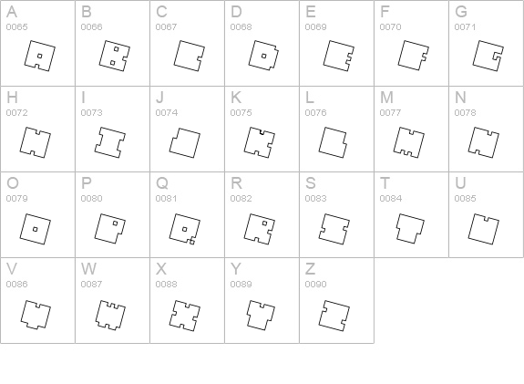 QUBE HOLLOW ITALIC uppercase A-Z preview