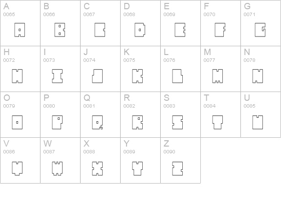 QUBE HOLLOW THIN uppercase A-Z preview