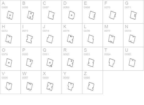 QUBE HOLLOW THIN ITALIC uppercase A-Z preview