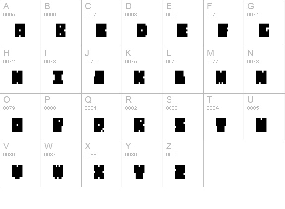 QUBE THIN uppercase A-Z preview