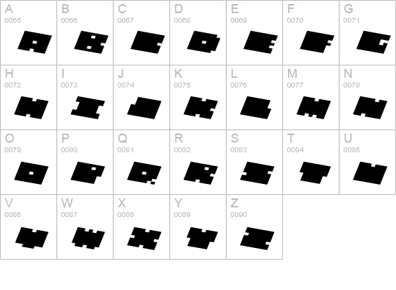 QUBE WIDE ITALIC uppercase A-Z preview