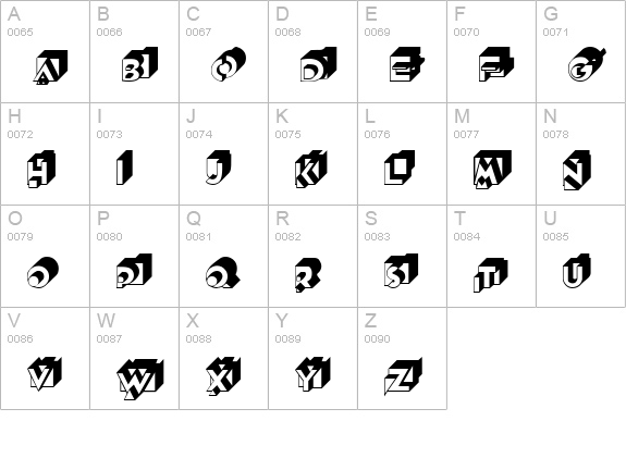 Qubist uppercase A-Z preview