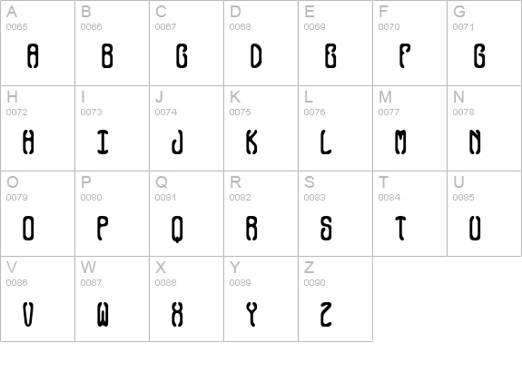 Queasy (BRK) uppercase A-Z preview