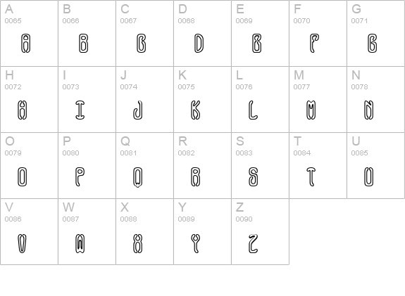 Queasy Outline (BRK) uppercase A-Z preview