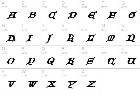 Queen & Country Bold Italic uppercase A-Z preview