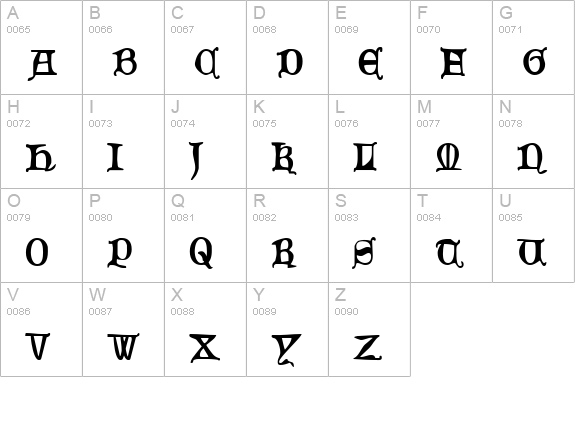 Queen & Country Condensed uppercase A-Z preview