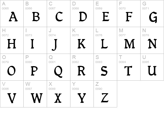 Queen Empress uppercase A-Z preview