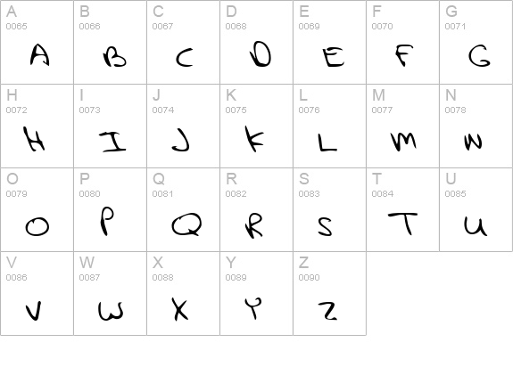 QueeniesHand Regular uppercase A-Z preview