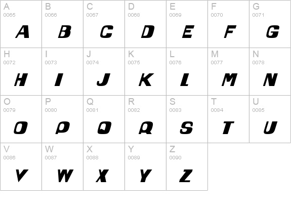 Quel uppercase A-Z preview