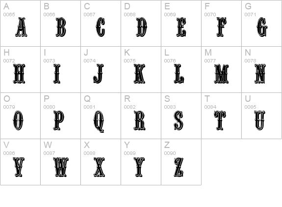 QuentinCaps uppercase A-Z preview