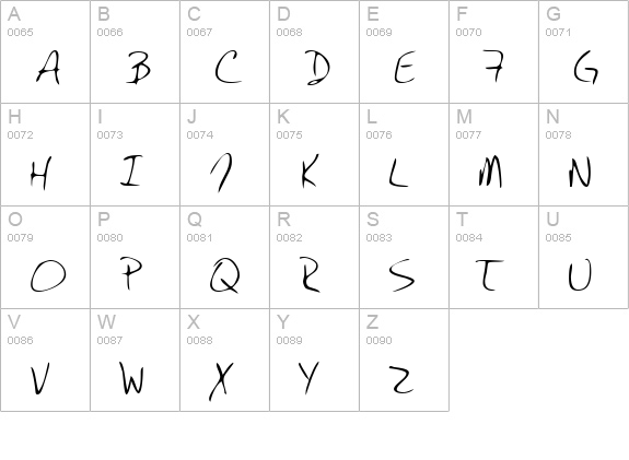 QuentinsHand Regular uppercase A-Z preview