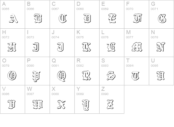 Quest Knight 3D uppercase A-Z preview