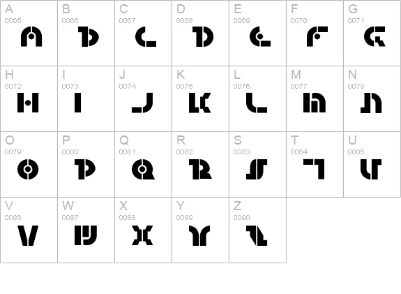 Questlok uppercase A-Z preview